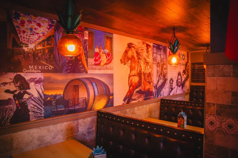 The Viva Mexico mural wall with portraits